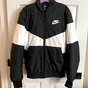 Men’s Nike Bomber Outerwear, black/white, Small